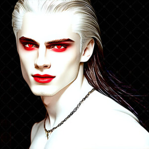AI-generated Vampire Lestat art — handsome reimaginings of the legendary vampire Lestat de Lioncourt from Anne Rice's chronicles. Dark fantasy digital art by Jeff Dupler.