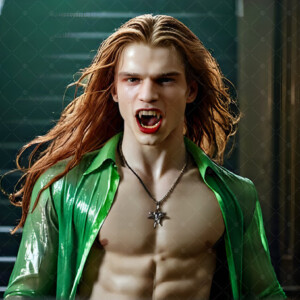 AI-generated Vampire Lestat art — handsome reimaginings of the legendary vampire Lestat de Lioncourt from Anne Rice's chronicles. Dark fantasy digital art by Jeff Dupler.