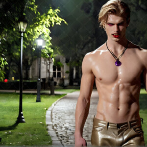 AI-generated Vampire Lestat art — handsome reimaginings of the legendary vampire Lestat de Lioncourt from Anne Rice's chronicles. Dark fantasy digital art by Jeff Dupler.