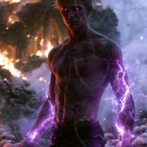 Discover AI-generated elemental mage art handsome male fire, ice, lightning, and earth mages wielding raw magical power in stunning fantasy battle scenes. UHD digital art.