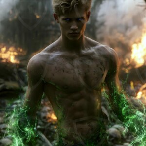 Discover AI-generated elemental mage art handsome male fire, ice, lightning, and earth mages wielding raw magical power in stunning fantasy battle scenes. UHD digital art.