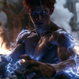 Discover AI-generated elemental mage art handsome male fire, ice, lightning, and earth mages wielding raw magical power in stunning fantasy battle scenes. UHD digital art.