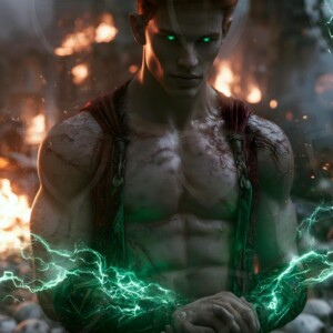 Discover AI-generated elemental mage art handsome male fire, ice, lightning, and earth mages wielding raw magical power in stunning fantasy battle scenes. UHD digital art.
