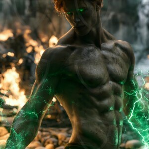 Discover AI-generated elemental mage art handsome male fire, ice, lightning, and earth mages wielding raw magical power in stunning fantasy battle scenes. UHD digital art.