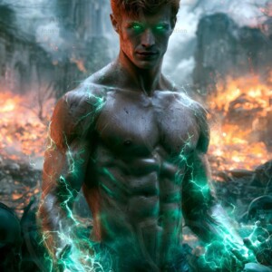 Discover AI-generated elemental mage art handsome male fire, ice, lightning, and earth mages wielding raw magical power in stunning fantasy battle scenes. UHD digital art.