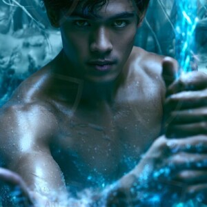 Discover AI-generated elemental mage art handsome male fire, ice, lightning, and earth mages wielding raw magical power in stunning fantasy battle scenes. UHD digital art.