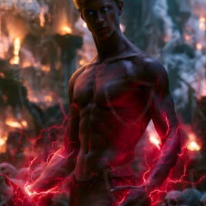 Discover AI-generated elemental mage art handsome male fire, ice, lightning, and earth mages wielding raw magical power in stunning fantasy battle scenes. UHD digital art.