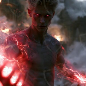 Discover AI-generated elemental mage art handsome male fire, ice, lightning, and earth mages wielding raw magical power in stunning fantasy battle scenes. UHD digital art.