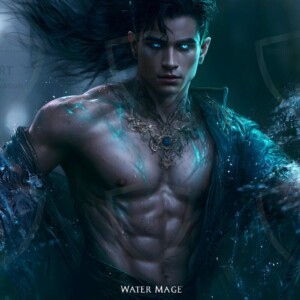 Discover AI-generated elemental mage art handsome male fire, ice, lightning, and earth mages wielding raw magical power in stunning fantasy battle scenes. UHD digital art.
