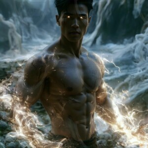Discover AI-generated elemental mage art handsome male fire, ice, lightning, and earth mages wielding raw magical power in stunning fantasy battle scenes. UHD digital art.