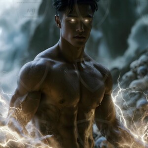 Discover AI-generated elemental mage art handsome male fire, ice, lightning, and earth mages wielding raw magical power in stunning fantasy battle scenes. UHD digital art.