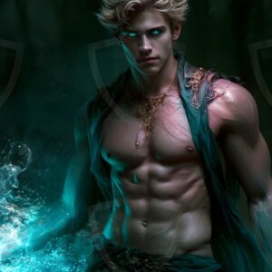 Discover AI-generated elemental mage art handsome male fire, ice, lightning, and earth mages wielding raw magical power in stunning fantasy battle scenes. UHD digital art.
