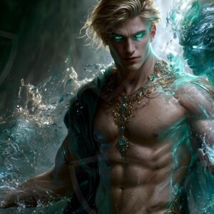 Discover AI-generated elemental mage art handsome male fire, ice, lightning, and earth mages wielding raw magical power in stunning fantasy battle scenes. UHD digital art.