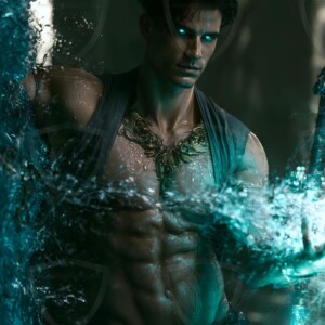 Discover AI-generated elemental mage art handsome male fire, ice, lightning, and earth mages wielding raw magical power in stunning fantasy battle scenes. UHD digital art.