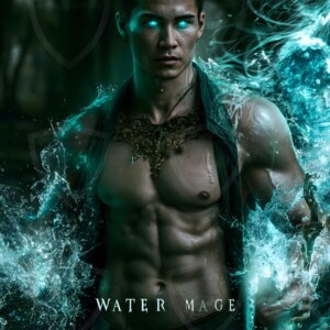 Discover AI-generated elemental mage art handsome male fire, ice, lightning, and earth mages wielding raw magical power in stunning fantasy battle scenes. UHD digital art.