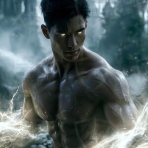 Discover AI-generated elemental mage art handsome male fire, ice, lightning, and earth mages wielding raw magical power in stunning fantasy battle scenes. UHD digital art.