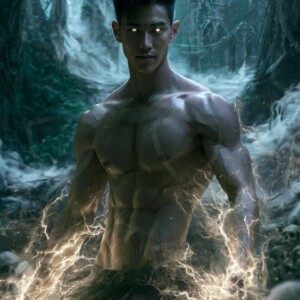 Discover AI-generated elemental mage art handsome male fire, ice, lightning, and earth mages wielding raw magical power in stunning fantasy battle scenes. UHD digital art.