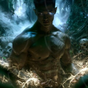 Discover AI-generated elemental mage art handsome male fire, ice, lightning, and earth mages wielding raw magical power in stunning fantasy battle scenes. UHD digital art.
