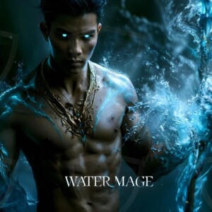 Discover AI-generated elemental mage art handsome male fire, ice, lightning, and earth mages wielding raw magical power in stunning fantasy battle scenes. UHD digital art.