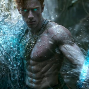Discover AI-generated elemental mage art handsome male fire, ice, lightning, and earth mages wielding raw magical power in stunning fantasy battle scenes. UHD digital art.