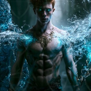 Discover AI-generated elemental mage art handsome male fire, ice, lightning, and earth mages wielding raw magical power in stunning fantasy battle scenes. UHD digital art.