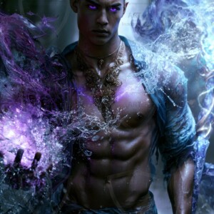 Discover AI-generated elemental mage art handsome male fire, ice, lightning, and earth mages wielding raw magical power in stunning fantasy battle scenes. UHD digital art.