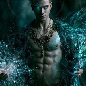 Discover AI-generated elemental mage art handsome male fire, ice, lightning, and earth mages wielding raw magical power in stunning fantasy battle scenes. UHD digital art.