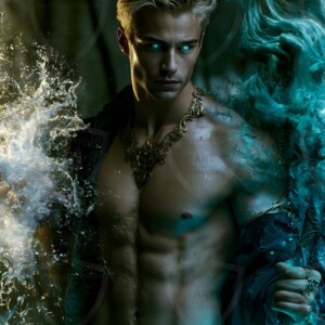 Discover AI-generated elemental mage art handsome male fire, ice, lightning, and earth mages wielding raw magical power in stunning fantasy battle scenes. UHD digital art.