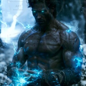 Discover AI-generated elemental mage art handsome male fire, ice, lightning, and earth mages wielding raw magical power in stunning fantasy battle scenes. UHD digital art.