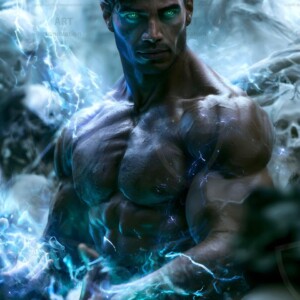 Discover AI-generated elemental mage art handsome male fire, ice, lightning, and earth mages wielding raw magical power in stunning fantasy battle scenes. UHD digital art.