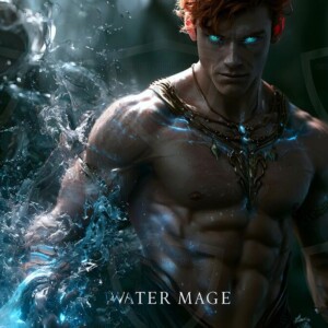 Discover AI-generated elemental mage art handsome male fire, ice, lightning, and earth mages wielding raw magical power in stunning fantasy battle scenes. UHD digital art.