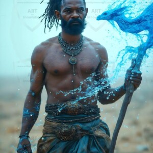 Discover AI-generated elemental mage art handsome male fire, ice, lightning, and earth mages wielding raw magical power in stunning fantasy battle scenes. UHD digital art.
