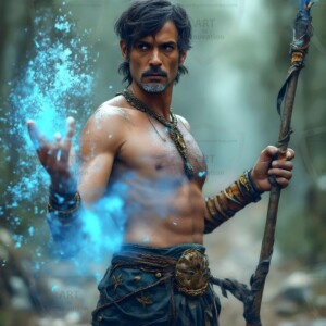 Discover AI-generated elemental mage art handsome male fire, ice, lightning, and earth mages wielding raw magical power in stunning fantasy battle scenes. UHD digital art.