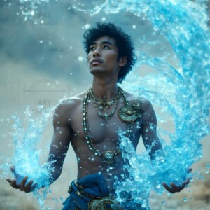 Discover AI-generated elemental mage art handsome male fire, ice, lightning, and earth mages wielding raw magical power in stunning fantasy battle scenes. UHD digital art.