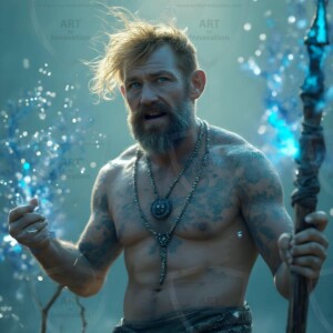 Discover AI-generated elemental mage art handsome male fire, ice, lightning, and earth mages wielding raw magical power in stunning fantasy battle scenes. UHD digital art.