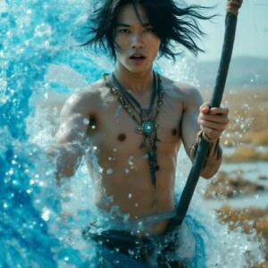 Discover AI-generated elemental mage art handsome male fire, ice, lightning, and earth mages wielding raw magical power in stunning fantasy battle scenes. UHD digital art.