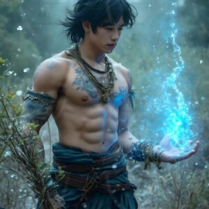 Discover AI-generated elemental mage art — handsome male fire, ice, lightning, and earth mages wielding raw magical power in stunning fantasy battle scenes. UHD digital art.