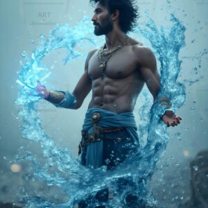 Discover AI-generated elemental mage art handsome male fire, ice, lightning, and earth mages wielding raw magical power in stunning fantasy battle scenes. UHD digital art.