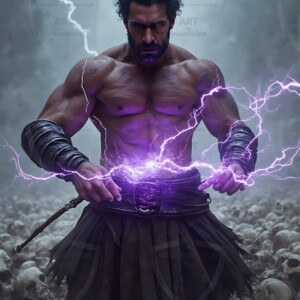 Discover AI-generated elemental mage art handsome male fire, ice, lightning, and earth mages wielding raw magical power in stunning fantasy battle scenes. UHD digital art.