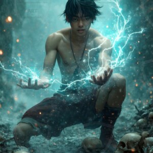 Discover AI-generated elemental mage art handsome male fire, ice, lightning, and earth mages wielding raw magical power in stunning fantasy battle scenes. UHD digital art.