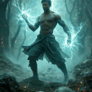 Discover AI-generated elemental mage art handsome male fire, ice, lightning, and earth mages wielding raw magical power in stunning fantasy battle scenes. UHD digital art.