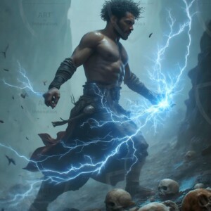 Discover AI-generated elemental mage art handsome male fire, ice, lightning, and earth mages wielding raw magical power in stunning fantasy battle scenes. UHD digital art.