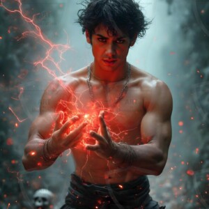 Discover AI-generated elemental mage art — handsome male fire, ice, lightning, and earth mages wielding raw magical power in stunning fantasy battle scenes. UHD digital art.
