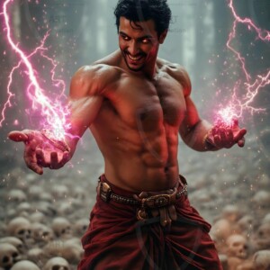 Discover AI-generated elemental mage art handsome male fire, ice, lightning, and earth mages wielding raw magical power in stunning fantasy battle scenes. UHD digital art.