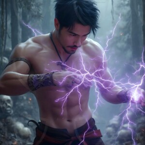 Discover AI-generated elemental mage art handsome male fire, ice, lightning, and earth mages wielding raw magical power in stunning fantasy battle scenes. UHD digital art.