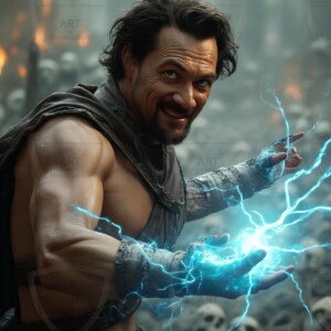 Discover AI-generated elemental mage art handsome male fire, ice, lightning, and earth mages wielding raw magical power in stunning fantasy battle scenes. UHD digital art.