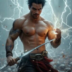 Discover AI-generated elemental mage art handsome male fire, ice, lightning, and earth mages wielding raw magical power in stunning fantasy battle scenes. UHD digital art.