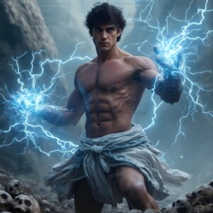 Discover AI-generated elemental mage art handsome male fire, ice, lightning, and earth mages wielding raw magical power in stunning fantasy battle scenes. UHD digital art.