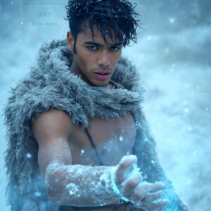 Discover AI-generated elemental mage art handsome male fire, ice, lightning, and earth mages wielding raw magical power in stunning fantasy battle scenes. UHD digital art.