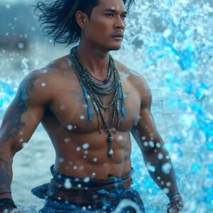 Discover AI-generated elemental mage art handsome male fire, ice, lightning, and earth mages wielding raw magical power in stunning fantasy battle scenes. UHD digital art.
